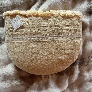 April Cornell Cream Beige Lace Embroidered French Country Cottage NWT